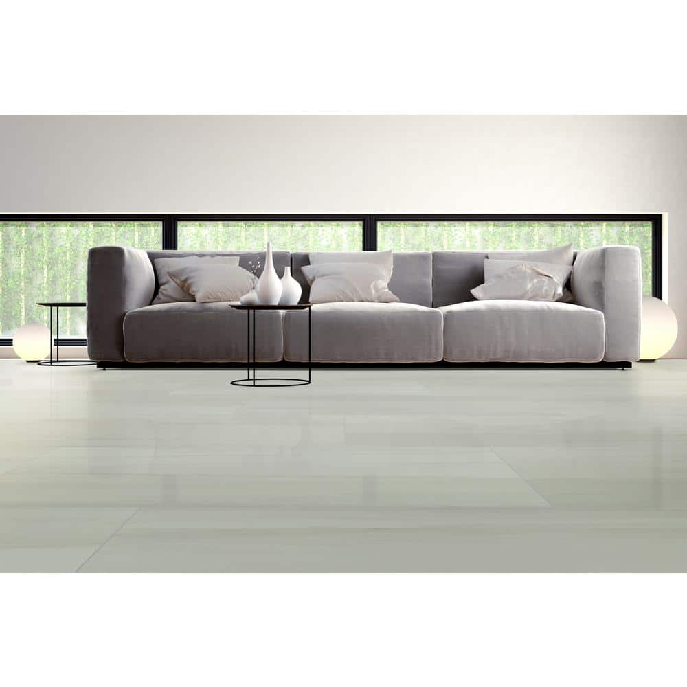 MSI Bianco Dolomite 24 in. x 48 in. Polished Porcelain Stone Look Floor and Wall Tile (16 sq. ft. /Case)