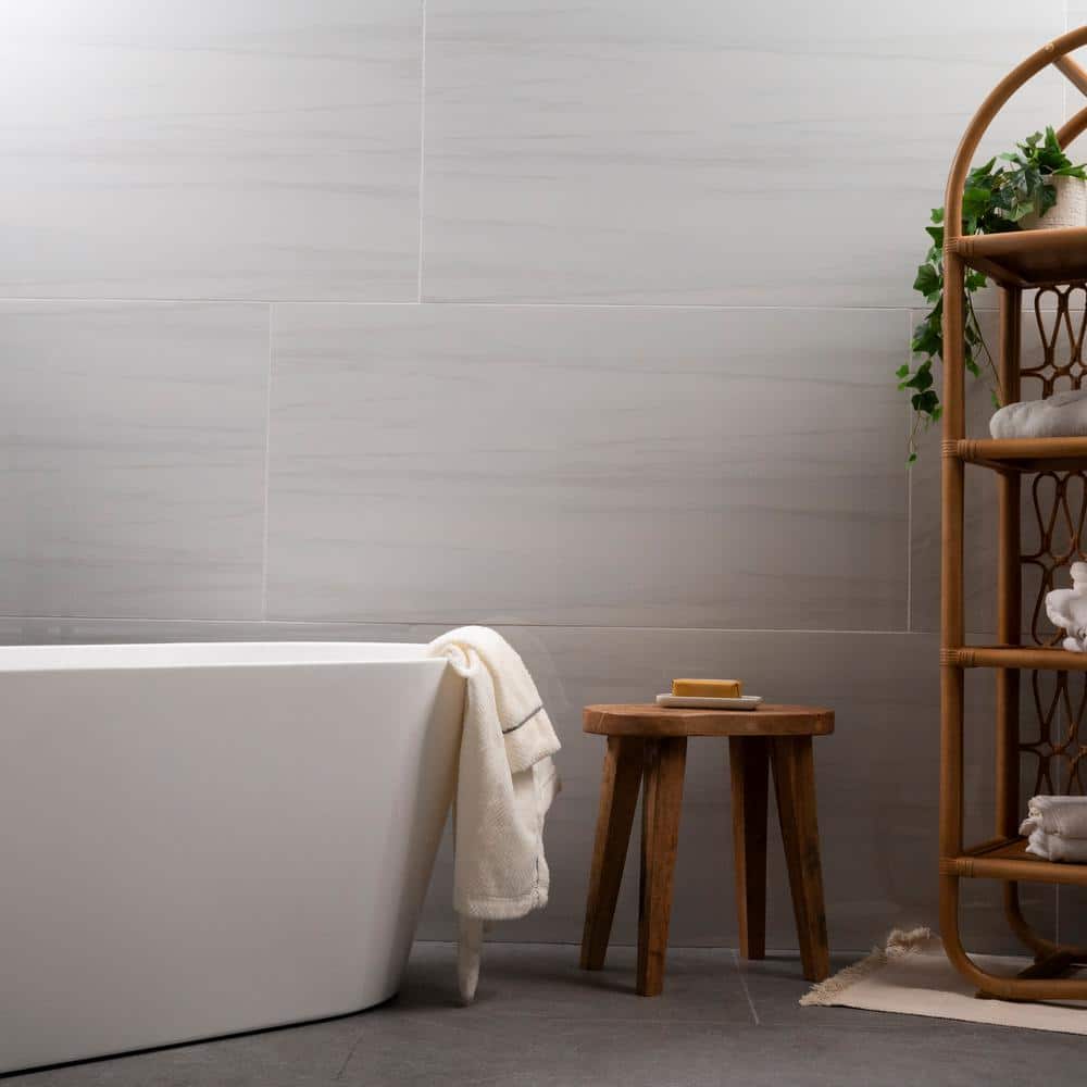 MSI Bianco Dolomite 24 in. x 48 in. Polished Porcelain Stone Look Floor and Wall Tile (16 sq. ft. /Case)