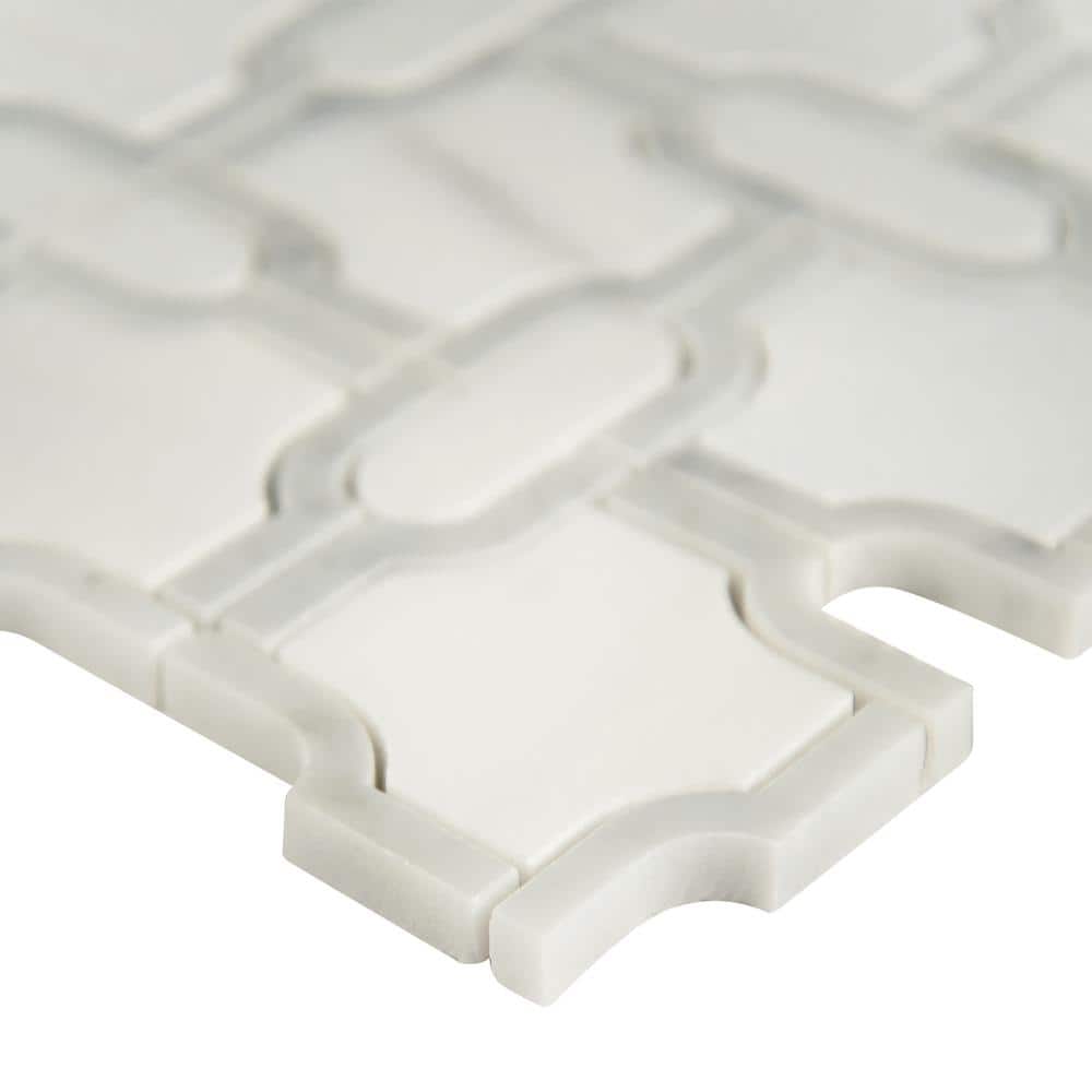 MSI Bianco Gridwork 12 in. x 12 in. Polished Marble Floor and Wall Tile (10 sq. ft./Case)