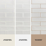 Ivy Hill Tile Birmingham Bianco 3 in. x 12 in. 8mm Polished Ceramic Subway Tile (5.38 sq. ft. / box)