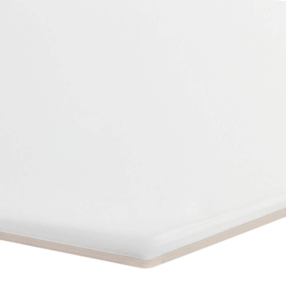 Ivy Hill Tile Birmingham Hexagon Bianco 4 in. x 8 in. 8mm Polished Ceramic Subway Tile (5.38 sq. ft. / box)