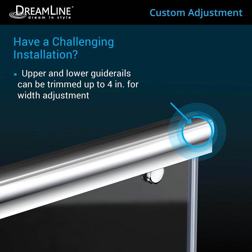 DreamLine Charisma 32 in. x 60 in. x 78.75 in. Semi-Frameless Sliding Shower Door in Brushed Nickel with Right-Drain White Base
