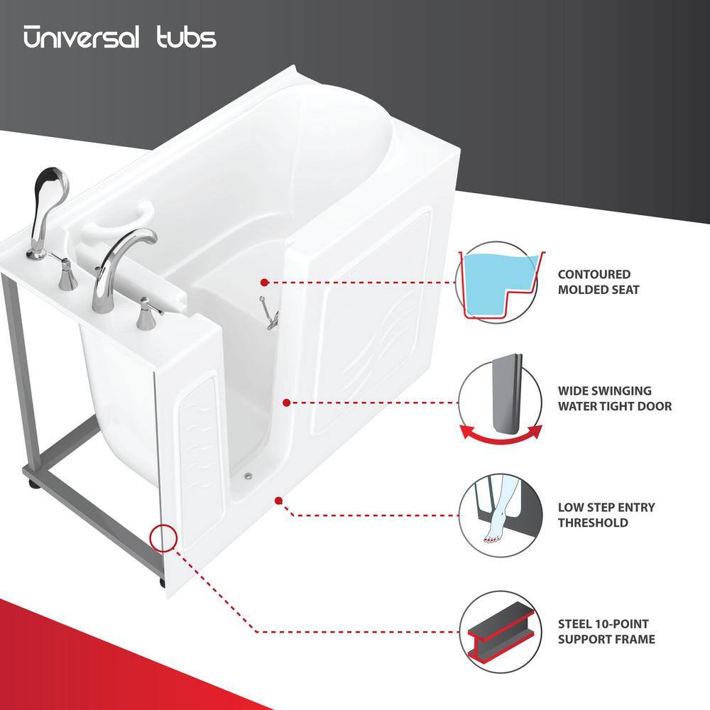 Universal Tubs HD Series 26 in. x 53 in. Right-Drain Quick-Fill Walk-In Soaking Bathtub in Biscuit