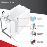 Universal Tubs HD Series 26 in. x 53 in. Right-Drain Quick-Fill Walk-In Soaking Bathtub in Biscuit