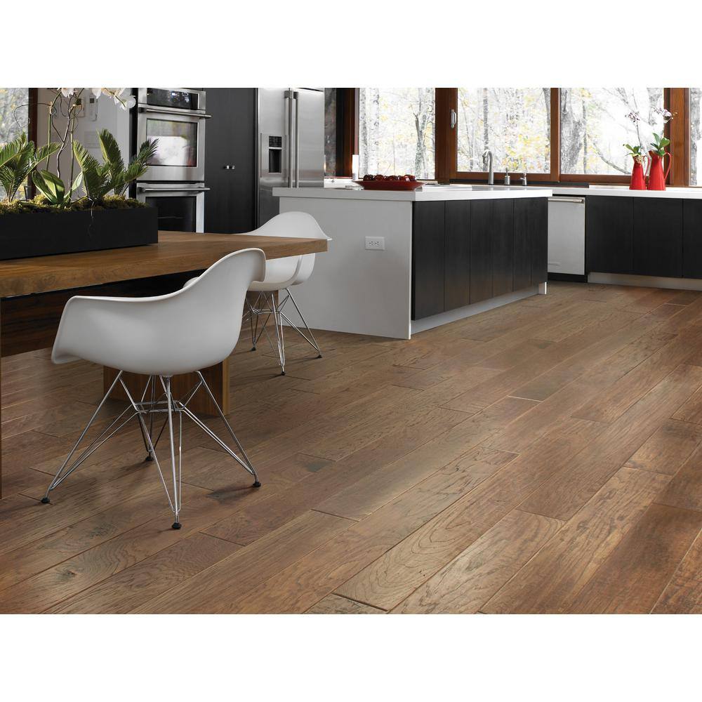 Shaw Canyon Bison Hickory 3/8 In. T X 6.3 in. W Tongue and Groove Scraped Engineered Hardwood Flooring (30.48 sq.ft./case)