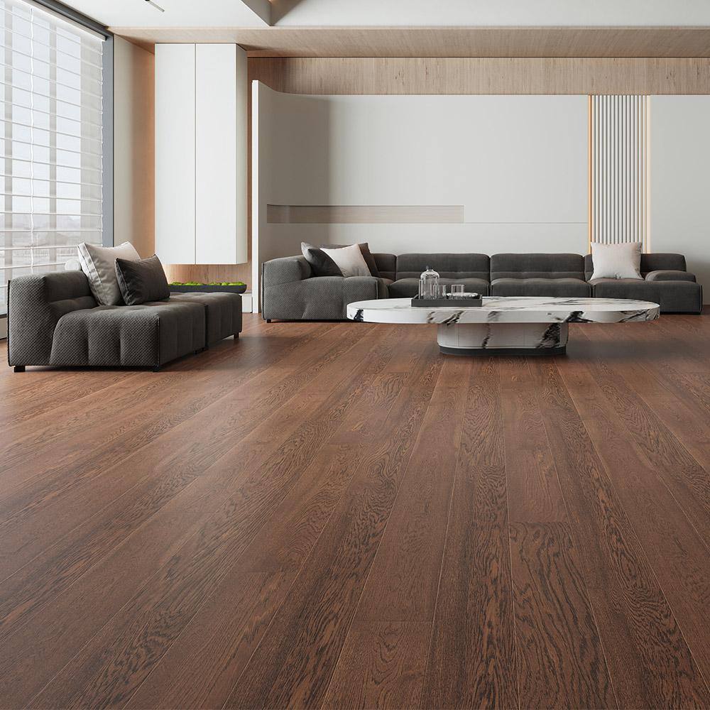 Selkirk Bixby Creek Brown Oak 3/8 in. T x 6-1/2 in. W Tongue & Groove W Brushed Engineered Hardwood Flooring (31.97 sq.ft./case)