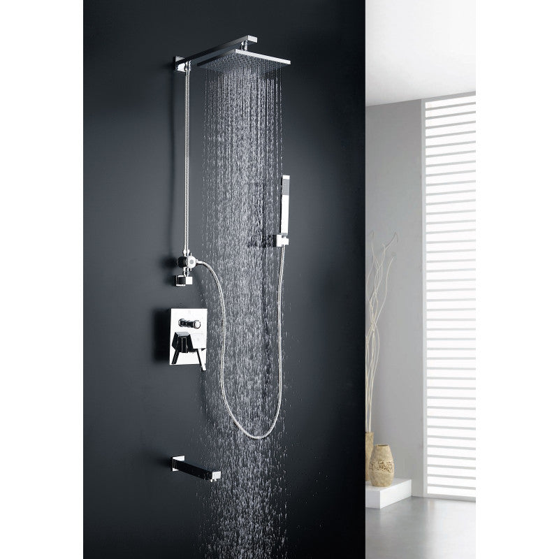 ANZZI Byne 1-Handle 1-Spray Tub and Shower Faucet with Sprayer Wand in Polished Chrome (Valve Included)