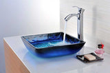 ANZZI Kuku Deco-Glass Vessel Sink, Blazing Blue, 15.125 x 15.125 x 4 in