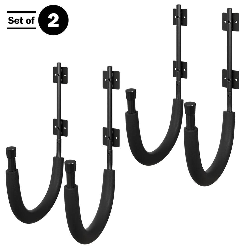 RAD Sportz 100 lbs. Capacity Kayak Wall Mount Hangers Storage Hook Rack, Black, 2-Pack