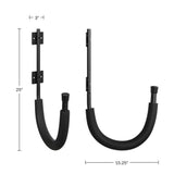 RAD Sportz 100 lbs. Capacity Kayak Wall Mount Hangers Storage Hook Rack, Black, 2-Pack