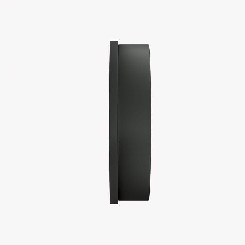 KeonJinn 26 in. W x 26 in. H Round Black Metal Framed Recessed/Surface Mount Medicine Cabinet with Mirror