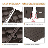 Afoxsos 12 ft. x 12 ft. Plastic Interlocking Deck Tiles Waterproof in Black (9 Per Pack)
