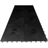 Afoxsos 14 ft. x 14 ft. High Durability Colored Flooring Tiles Interlocking Versatile Surface Deck Tiles in Black (8 Per Pack)