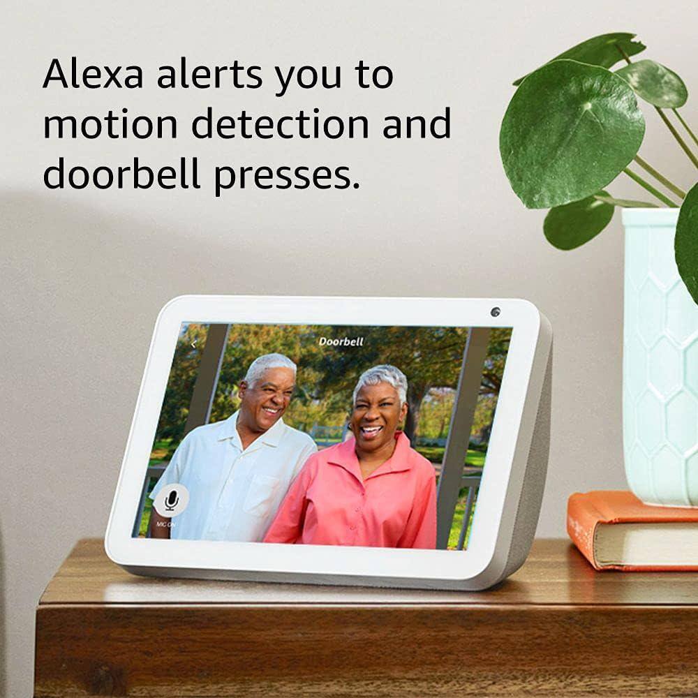 Ahfiwaso Wired/Wireless Hardwired Doorbell Camera with 2-Way Audio, HD Video, Motion, Chime App Alerts and Alexa Enabled in Black