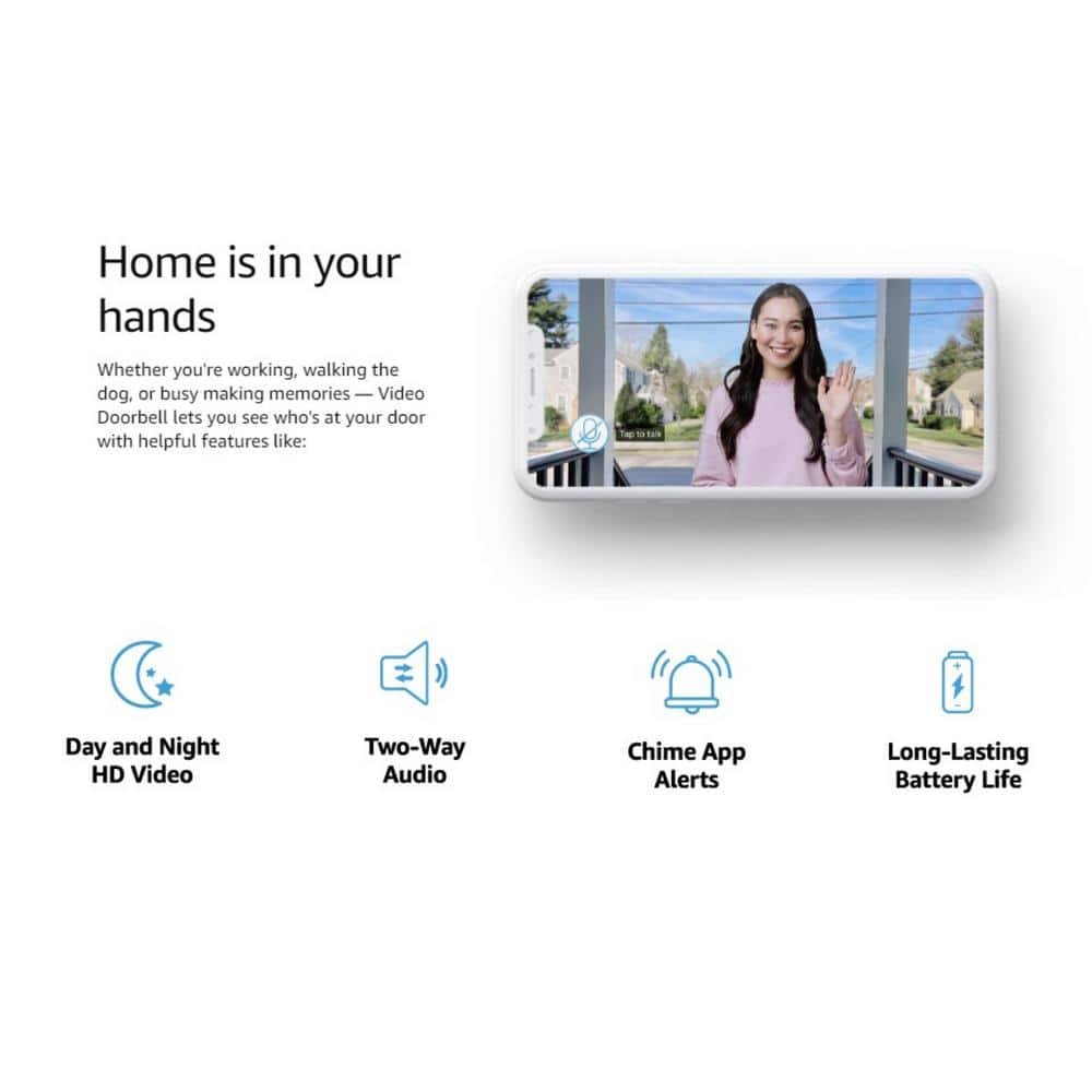 Ahfiwaso Wired/Wireless Hardwired Doorbell Camera with 2-Way Audio, HD Video, Motion, Chime App Alerts and Alexa Enabled in Black