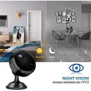 Ahfiwaso Indoor 1080P Hidden/Spy Full HD Surveillance WiFi Camera with App-67, Motion Detection and Night Vision, Black Finish