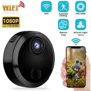 Ahfiwaso Indoor 1080P Hidden/Spy Full HD Surveillance WiFi Camera with App-67, Motion Detection and Night Vision, Black Finish