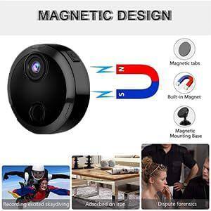 Ahfiwaso Indoor 1080P Hidden/Spy Full HD Surveillance WiFi Camera with App-67, Motion Detection and Night Vision, Black Finish
