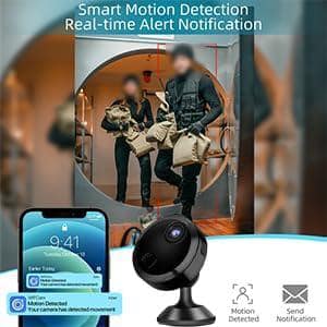 Ahfiwaso Indoor 1080P Hidden/Spy Full HD Surveillance WiFi Camera with App-67, Motion Detection and Night Vision, Black Finish