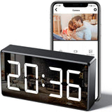 Ahfiwaso Indoor 4K Hidden WiFi Small Clock Nanny Camera Indoor Home Office WiFi Security Camera with Night Vision, Black Finish
