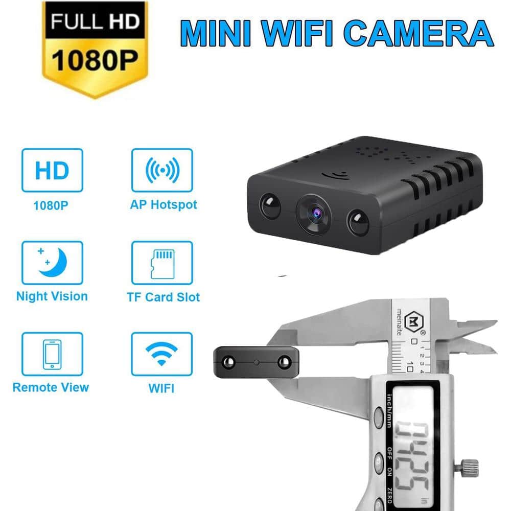 Ahfiwaso Indoor Hidden Camera Car Mini Wireless WiFi Plug-in Camera Security Camera HD 1080P Remote Viewing Night Vision, Black