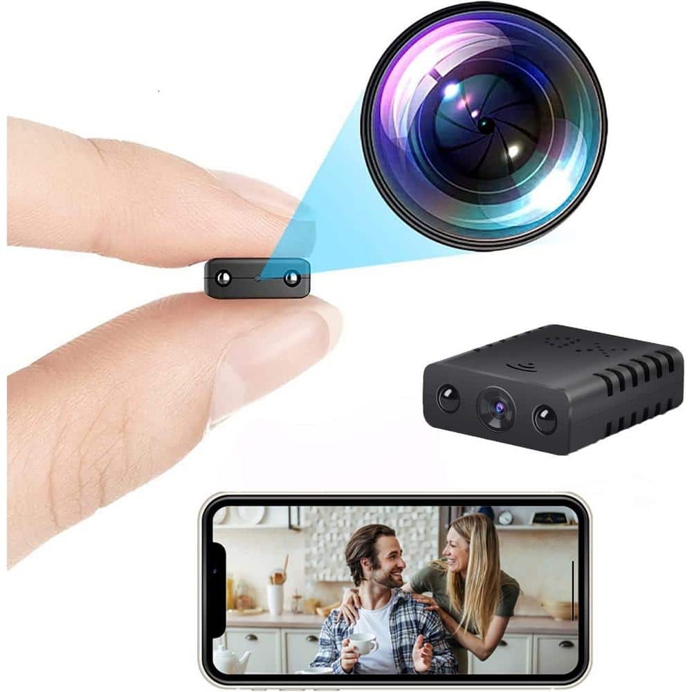 Ahfiwaso Indoor Hidden Camera Car Mini Wireless WiFi Plug-in Camera Security Camera HD 1080P Remote Viewing Night Vision, Black