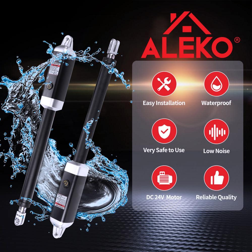 ALEKO 14 ft. x 6 ft. Automated Steel Sofia Dual Swing Black Steel Driveway Gate and Gate Opener Kit ETL Listed Fence Gate