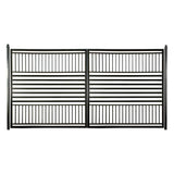 ALEKO 12 ft. x 6 ft. Barcelona Black Metal Steel Dual Swinging Driveway Fence Gate