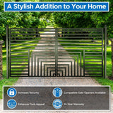 ALEKO 12 ft. x 6 ft. Florence Black Metal Steel Dual Swinging Driveway Fence Gate
