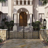 ALEKO 12 ft. x 6 ft. Florence Black Metal Steel Dual Swinging Driveway Fence Gate