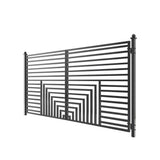 ALEKO 12 ft. x 6 ft. Florence Black Metal Steel Dual Swinging Driveway Fence Gate
