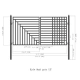 ALEKO 12 ft. x 6 ft. Kyiv Black Metal Steel Dual Swinging Driveway Fence Gate