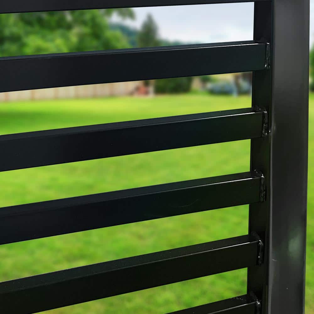 ALEKO 12 ft. x 6 ft. Kyiv Black Metal Steel Dual Swinging Driveway Fence Gate