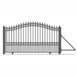 ALEKO London Style 12 ft. x 6 ft. Black Steel Single Slide Driveway with Gate Opener Fence Gate