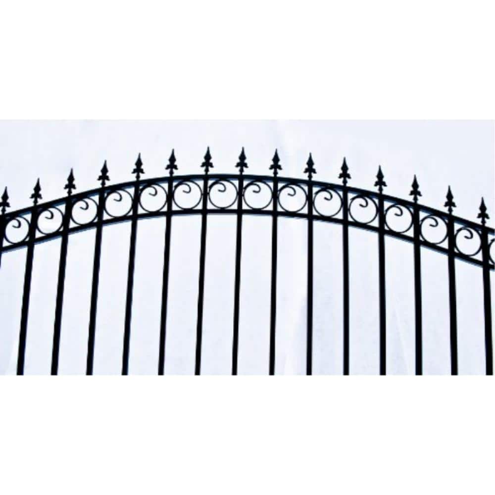 ALEKO London Style 12 ft. x 6 ft. Black Steel Single Slide Driveway with Gate Opener Fence Gate
