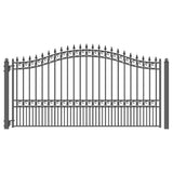 ALEKO London Style 12 ft. x 6 ft. Black Steel Single Swing Driveway Fence Gate