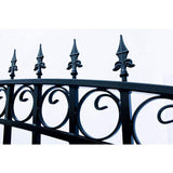 ALEKO London Style 12 ft. x 6 ft. Black Steel Single Swing Driveway Fence Gate