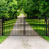 ALEKO Madrid Style 12 ft. x 6 ft. Black Steel Dual Swing Driveway Fence Gate
