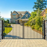 ALEKO Madrid Style 12 ft. x 6 ft. Black Steel Dual Swing Driveway Fence Gate
