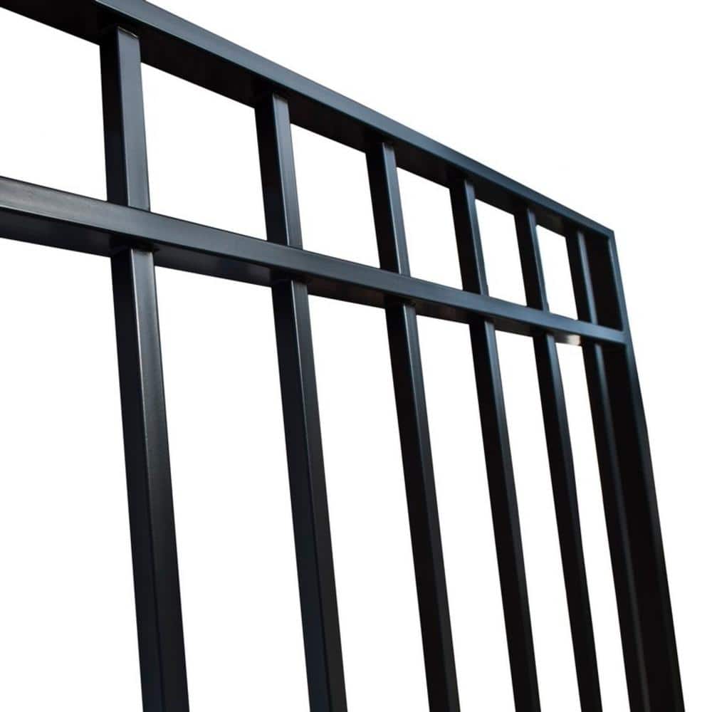 ALEKO Madrid Style 12 ft. x 6 ft. Black Steel Single Slide Driveway Fence Gate