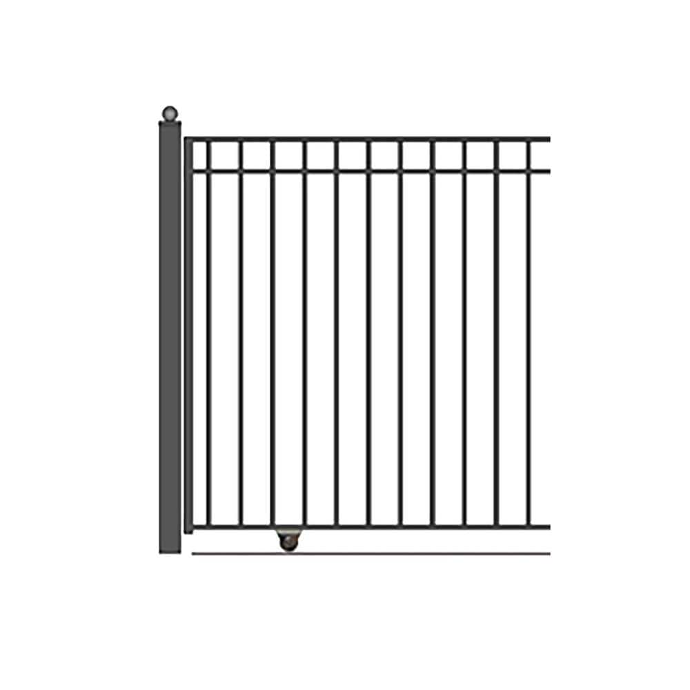 ALEKO Madrid Style 12 ft. x 6 ft. Black Steel Single Slide Driveway Fence Gate