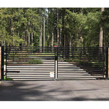 ALEKO 12 ft. x 6 ft. Milan Black Metal Steel Dual Swinging Driveway Fence Gate