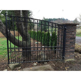 ALEKO Paris Style 12 ft. x 6 ft. Black Steel Dual Swing Driveway Fence Gate