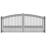 ALEKO Paris Style 12 ft. x 6 ft. Black Steel Dual Swing Driveway Fence Gate