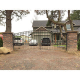 ALEKO Paris Style 12 ft. x 6 ft. Black Steel Dual Swing Driveway Fence Gate
