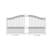 ALEKO Paris Style 12 ft. x 6 ft. Black Steel Single Slide Driveway Fence Gate