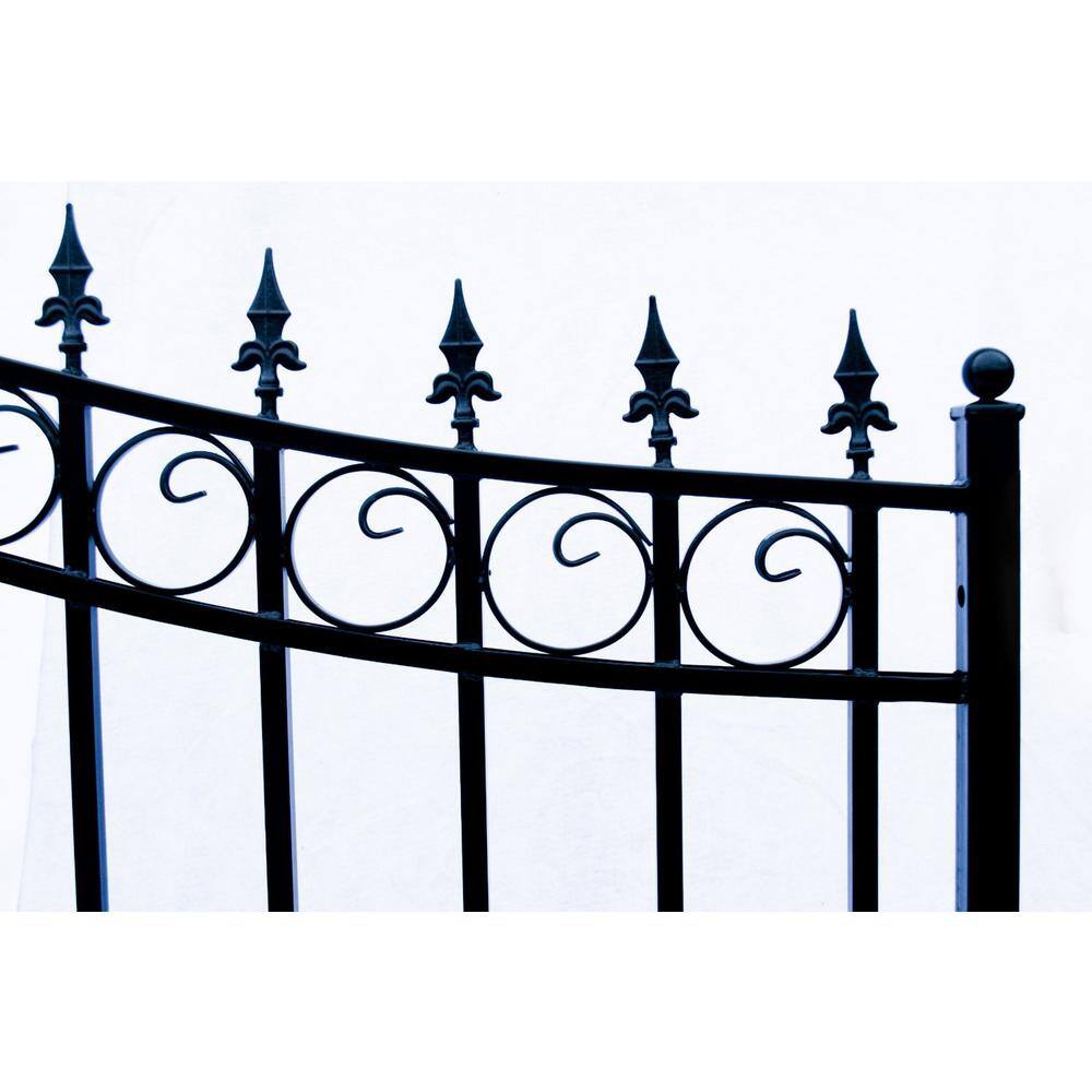 ALEKO Prague Style 12 ft. x 6 ft. Black Steel Single Slide Driveway with Gate Opener Fence Gate