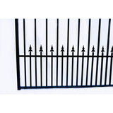 ALEKO Prague Style 12 ft. x 6 ft. Black Steel Single Slide Driveway with Gate Opener Fence Gate