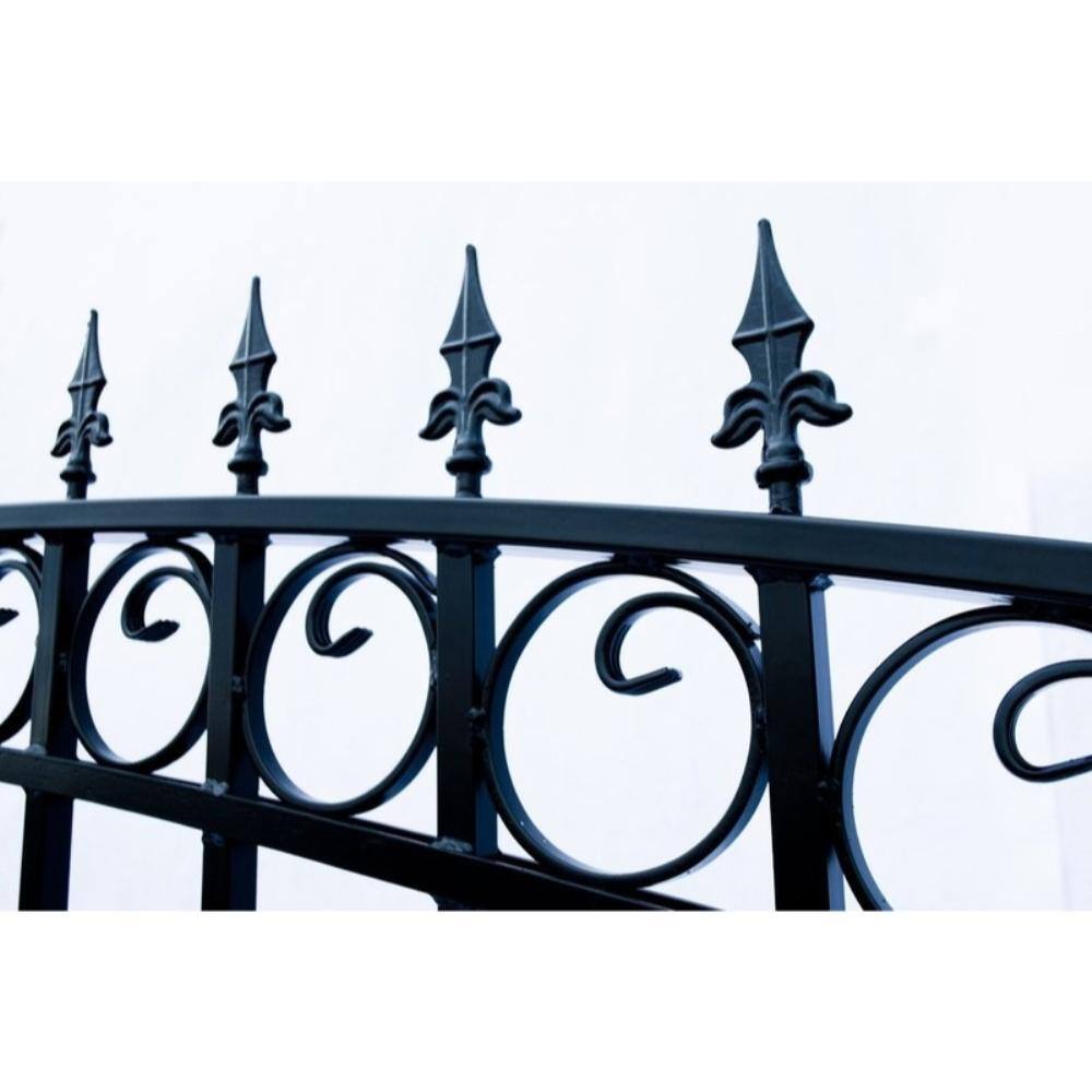 ALEKO Prague Style 12 ft. x 6 ft. Black Steel Single Slide Driveway with Gate Opener Fence Gate