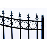 ALEKO Prague Style 12 ft. x 6 ft. Black Steel Single Swing Driveway Fence Gate